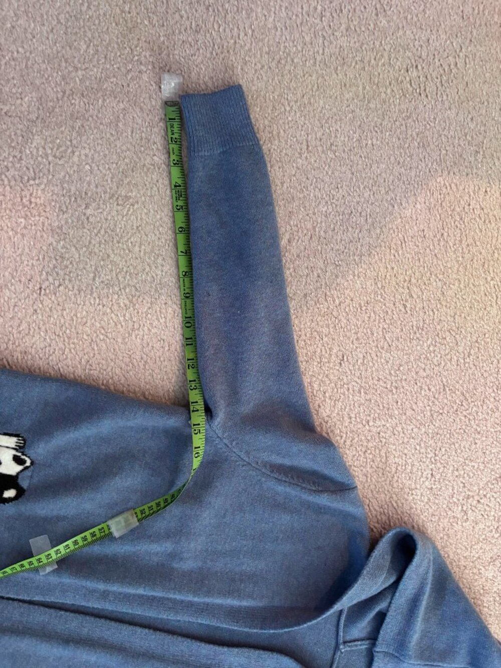 Blue Cat Pocket Hooded Cardigan Sweater Kawaii Cottagecore Cat Lover Size M-L - Picture 5 of 7